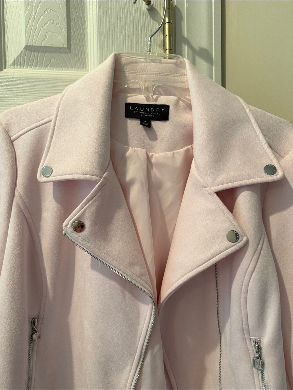 Laundry By Shelli Segal Pale Pink Moto-Style Jacket
